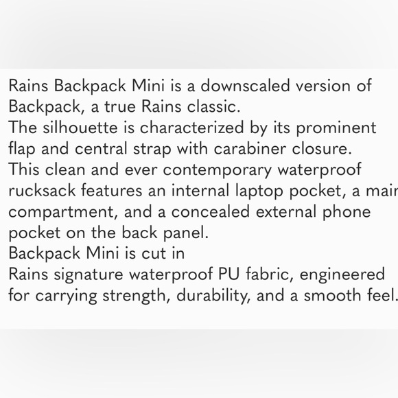 RAINS Pink Sky Backpack Mini NWT main image 6
